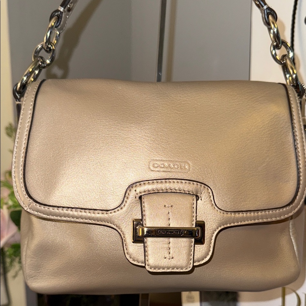 Coach Taylor Gold Leather Hand Bag - Picture 2 of 11